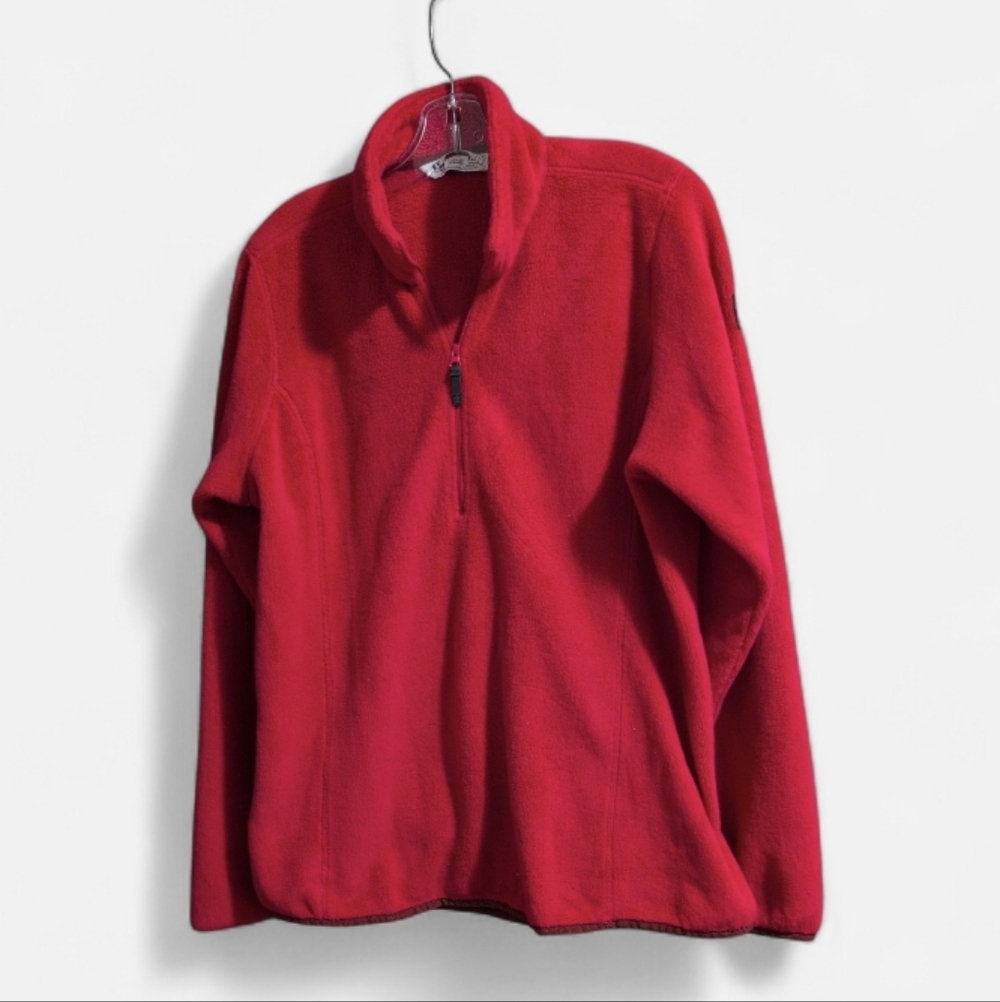 Helly Hansen Women’s XL Red 1/4 Zip Fleece Pullover Jacket Long Sleeve - Picture 4 of 10